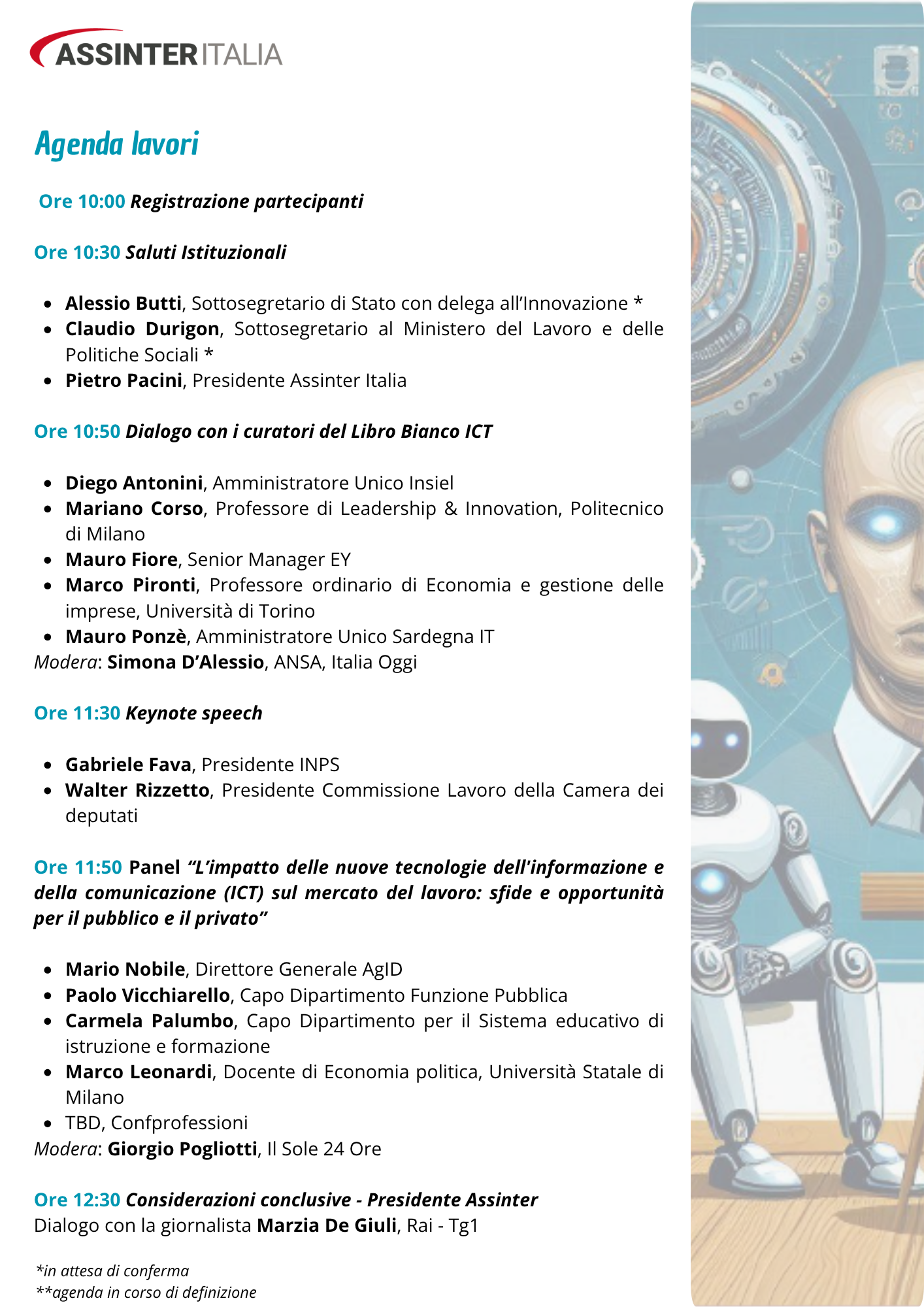 Agenda evento 8 luglio, Assinter